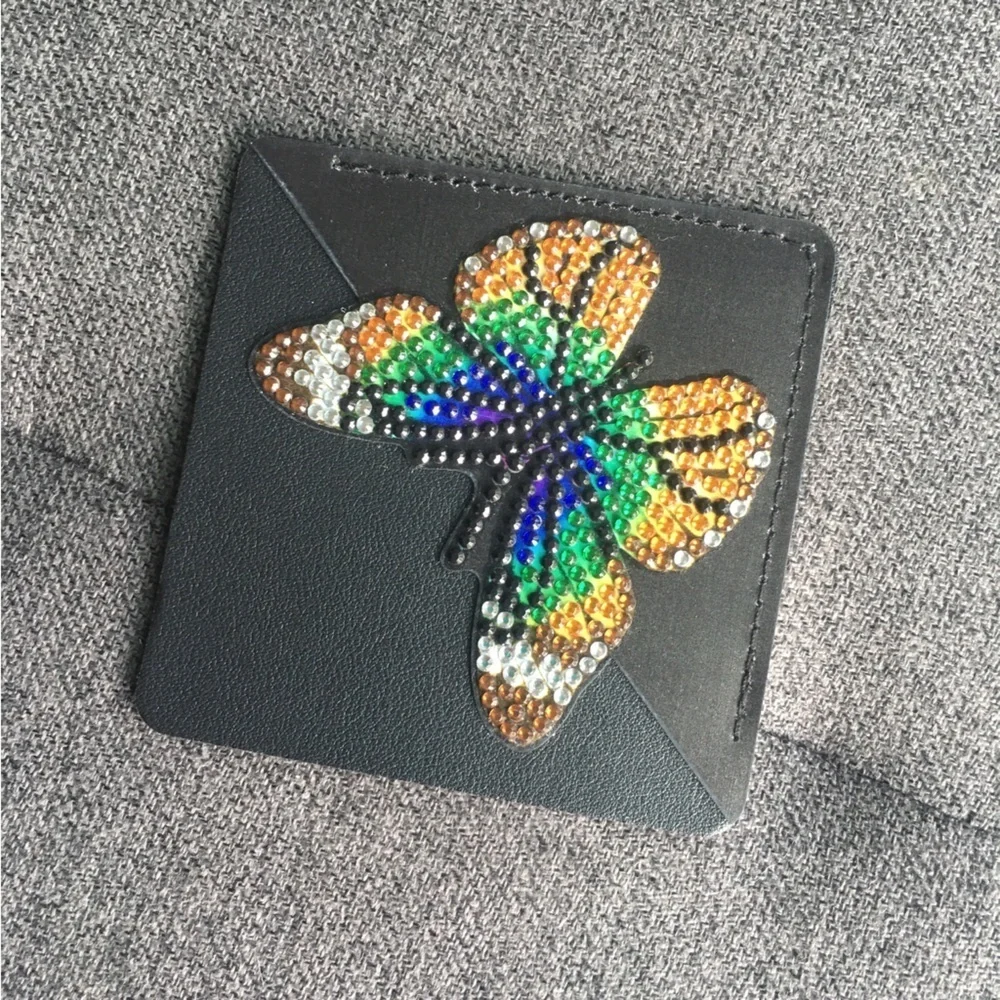 Diamond Art Butterfly Corner Bookmark, Colorful, Sparkly, Bling (ORNG/GRN/BLUE) - Picture 5 of 17